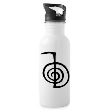 ChoKu Rei - Reikisymbol - Trinkflasche mit integriertem Trinkhalm - Weiß - Rechts