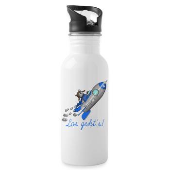 Startup Geschenk - Trinkflasche mit integriertem Trinkhalm - Weiß - Rechts