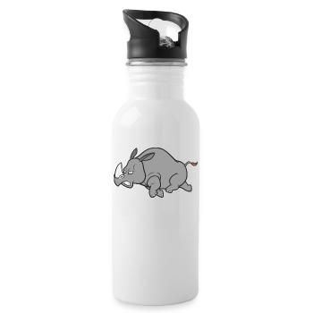 nashorn - Trinkflasche mit integriertem Trinkhalm - Weiß - Rechts