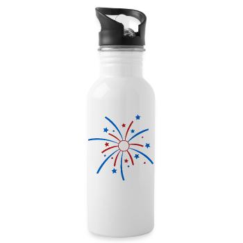 Fireworks Silvester Feuerwerk Geschenk Neujahr - Trinkflasche mit integriertem Trinkhalm - Weiß - Rechts