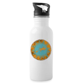 "Baleares spain" (beidseitig bedruckt!) - Trinkflasche mit integriertem Trinkhalm - Weiß - Rechts