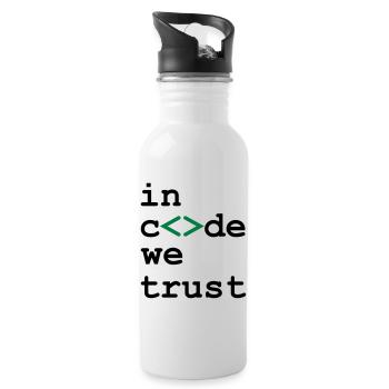 [ In code we trust ] - Water bottle with straw - white - Right