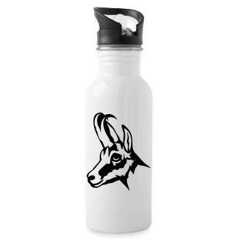 chamois wild animal 1102 - Water bottle with straw - white - Right