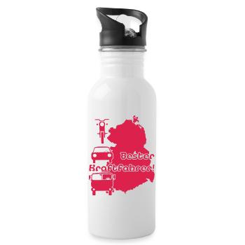 Bester Kraftfahrer Ostdeutschland - Trinkflasche mit integriertem Trinkhalm - Weiß - Rechts