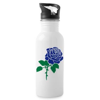 Blue rose - Gourde avec paille intégrée - blanc - Droite