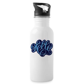 Hello - Water bottle with straw - white - Right