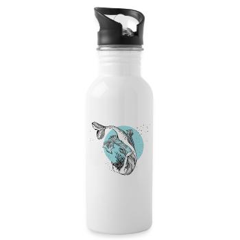 meerjungfrau Nixe illustration mädchen Wasser lol - Trinkflasche mit integriertem Trinkhalm - Weiß - Rechts