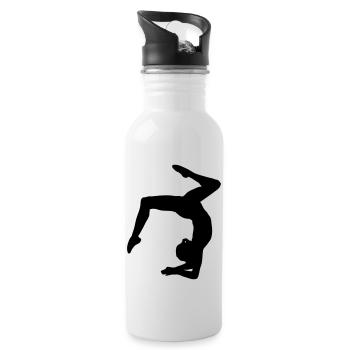 Turnerin Bodenturnen Kunstturnen - Trinkflasche mit integriertem Trinkhalm - Weiß - Rechts