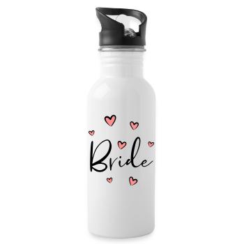 Bride Heart Bachelorette Party Gift - Water bottle with straw - white - Right