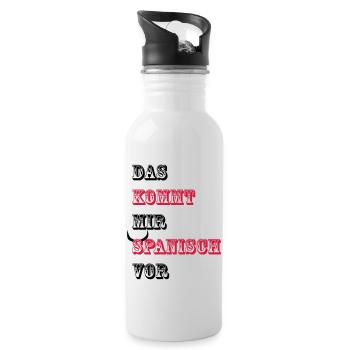 Das kommt mir Spanisch vor - Trinkflasche mit integriertem Trinkhalm - Weiß - Rechts