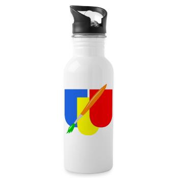 maler wappen handwerk - Trinkflasche mit integriertem Trinkhalm - Weiß - Rechts