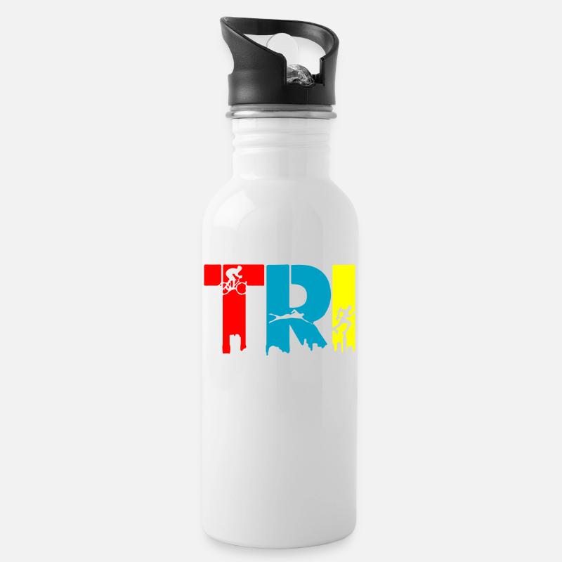 Triathlon - Gourde avec paille intégrée - blanc