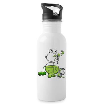 Grenouille Couleur - Gourde avec paille intégrée - blanc - Droite