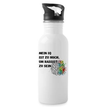Gegen Nazis, Gegen Rechts Politik Shirt - Trinkflasche mit integriertem Trinkhalm - Weiß - Rechts