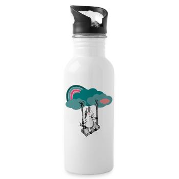 Bonne licorne - Gourde avec paille intégrée - blanc - Droite