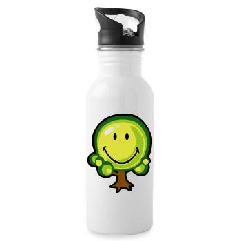 Smiley Oak Tree - Trinkflasche mit integriertem Trinkhalm - Weiß - Rechts