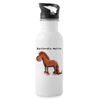 Der Isländer - Trinkflasche mit integriertem Trinkhalm - Weiß - Rechts