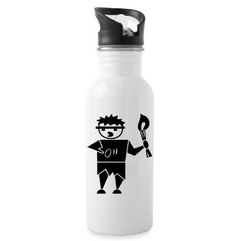 Homme des cavernes / Caveman (1c) - Gourde avec paille intégrée - blanc - Droite