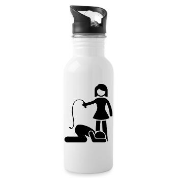 couple woman man - Trinkflasche mit integriertem Trinkhalm - Weiß - Rechts