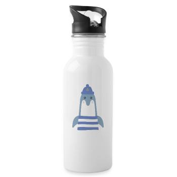 Delfin Segler Kapitän Segelboot & Motorboot Fans - Trinkflasche mit integriertem Trinkhalm - Weiß - Rechts
