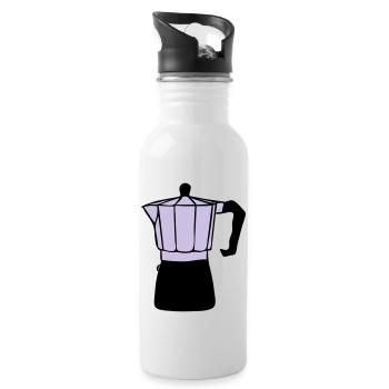 Kaffee - Trinkflasche mit integriertem Trinkhalm - Weiß - Rechts