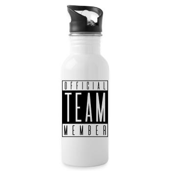team member official - Trinkflasche mit integriertem Trinkhalm - Weiß - Rechts