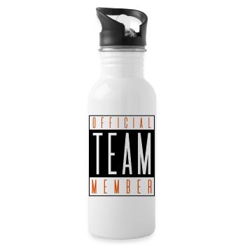 team member official - Trinkflasche mit integriertem Trinkhalm - Weiß - Rechts