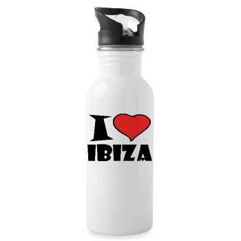 Ibiza - Trinkflasche mit integriertem Trinkhalm - Weiß - Rechts
