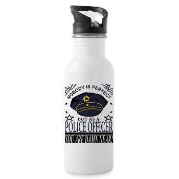 Police officer police - Water bottle with straw - white - Right