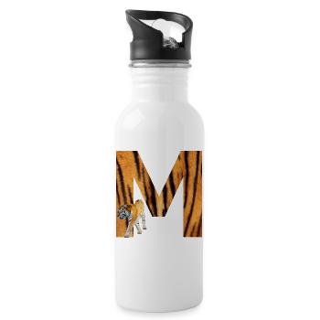 tiger m - Trinkflasche mit integriertem Trinkhalm - Weiß - Rechts