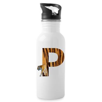 tiger p - Trinkflasche mit integriertem Trinkhalm - Weiß - Rechts
