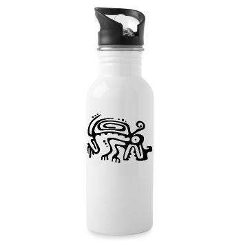 Mythologie Religion Azteken Symbol Geschenk Maya - Trinkflasche mit integriertem Trinkhalm - Weiß - Rechts
