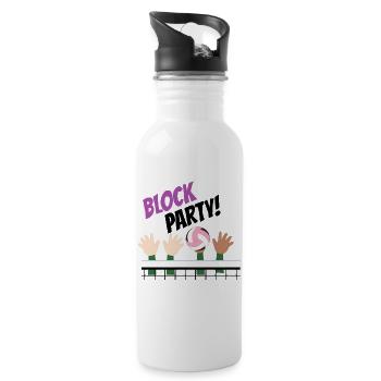 Block party volleyball team sport - Trinkflasche mit integriertem Trinkhalm - Weiß - Rechts