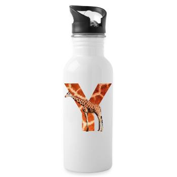 girafe y - Gourde avec paille intégrée - blanc - Droite