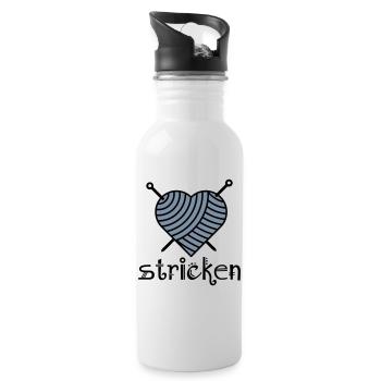 Stricklies'l - Trinkflasche mit integriertem Trinkhalm - Weiß - Rechts