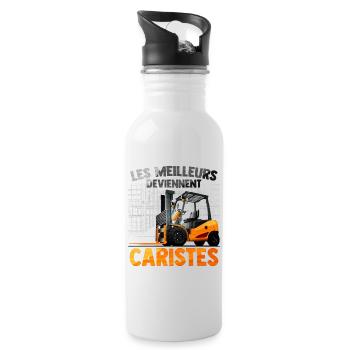 CARISTES - Gourde avec paille intégrée - blanc - Droite