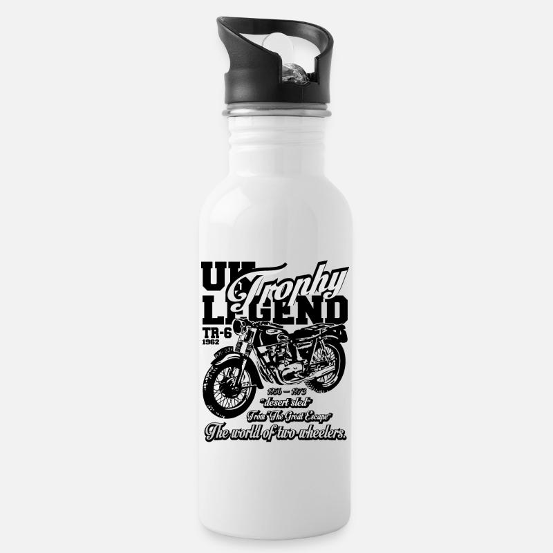 British legend tr6 trophy - desert sled - Water bottle with straw - white