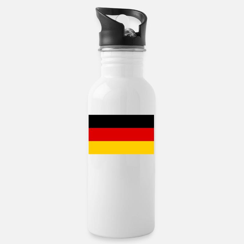 Germany flag 🇩🇪 - Water bottle with straw - white