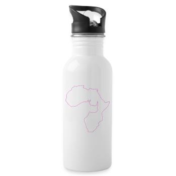 Néon Afrique Silhouette Rhino Afrique Afrique Afrique - Gourde avec paille intégrée - blanc - Droite