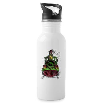 Victorian Train - Water bottle with straw - white - Right