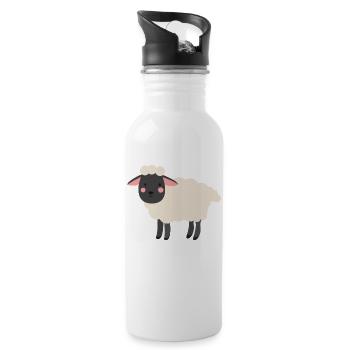 mouton - Gourde avec paille intégrée - blanc - Droite