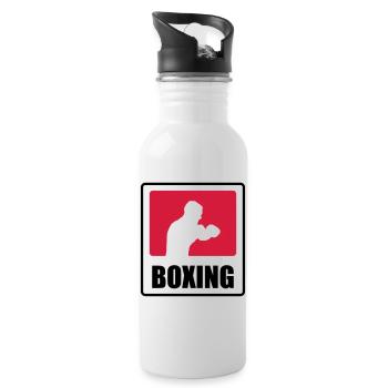 Boxer - Boxen 🥊 - Trinkflasche mit integriertem Trinkhalm - Weiß - Rechts