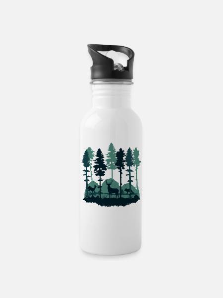Habitants des forêts et des forêts (pour les produits légers) - Gourde avec paille intégrée - blanc