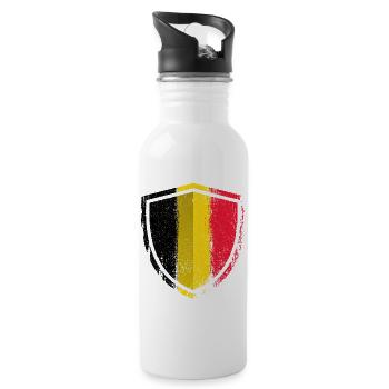 German Flag Shield Emblem - Water bottle with straw - white - Right