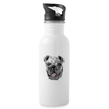 Bulldog - Water bottle with straw - white - Right