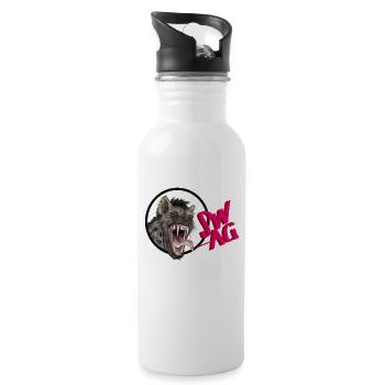 hyena swag - Water bottle with straw - white - Right