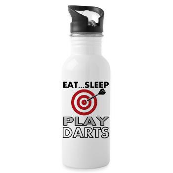 Darts play darts darts darts darts - Water bottle with straw - white - Right