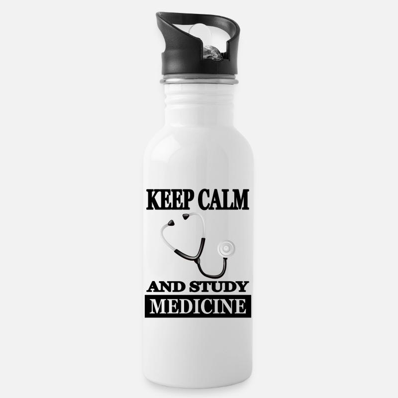 Medizin studieren Medizin Studium Arzt Geschenk - Trinkflasche mit integriertem Trinkhalm - Weiß