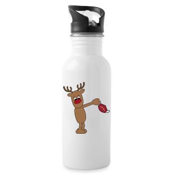 Cadeaux amusants pour Noël à l'époque de Corona - Gourde avec paille intégrée - blanc - Droite