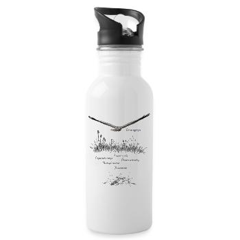 Montagu’s harrier - Water bottle with straw - white - Right
